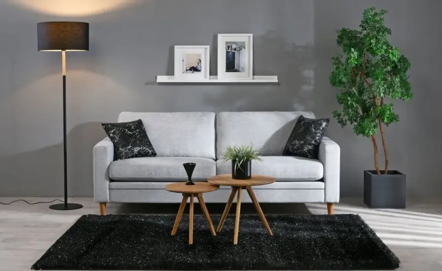 Grått och beige vardagsrum - Så lyckas du med balansen