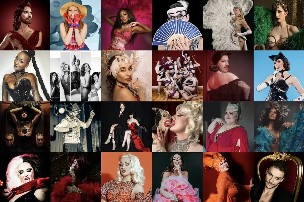 En hyllning till burlesk! En collage av artister, kostymer och föreställningar från Stockholm Burlesque Festival.